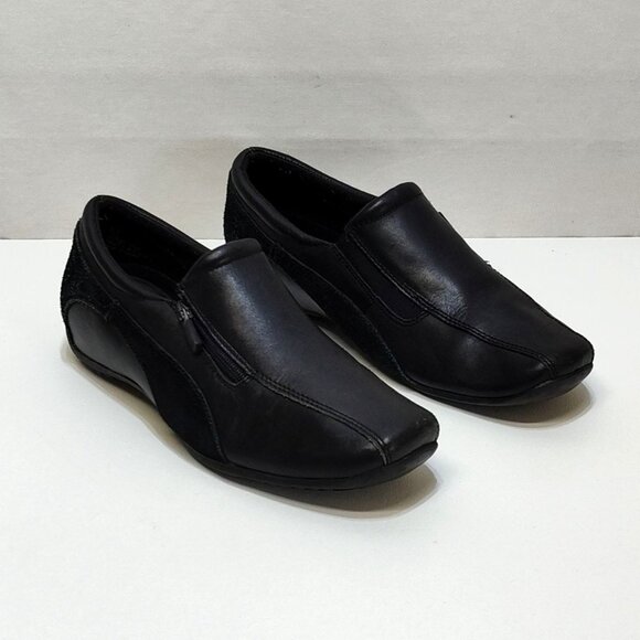 Jasmin Alaina Slip-On Loafer Leather Upper Side Zipper Accent Suede Trim Size 8M - Picture 2 of 9